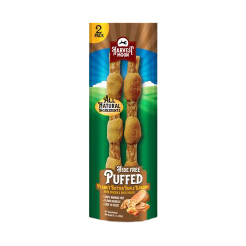 Harvest Moon Puffed Jumbo Kabobz Dog Hard Chew Treat 2 ct
