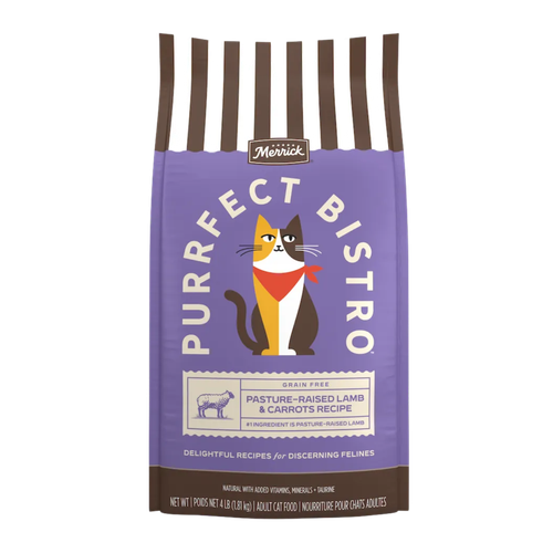 Merrick Purrfect Bistro Grain Free Pasture-Raised Lamb and Carrots Natural High Protein Dry Cat Food 4 lb