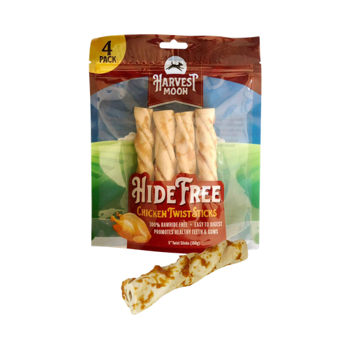 Harvest Moon Hide Free 5-in Chicken Twist Sticks Dog Treat 4 ct