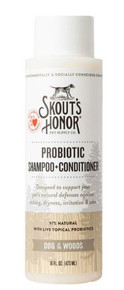 Skout's Honor Probiotic Shampoo + Conditioner Sandalwood Vanilla Scented for Dogs & Cats 16 oz