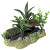 Blue Ribbon Log Cavern With Plants Aquarium Ornament 