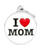 Myfamily Large Enamel "I Love Mom" Personalized Dog ID Tag 