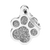 Myfamily Small Grey Glitter Paw Shaped Personalized Dog ID Tag 