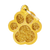 Myfamily Big Gold Glitter Paw Shaped Personalized Dog ID Tag 