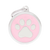 Myfamily Big Circle Pink Paw Personalized Dog ID Tag 