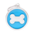 Myfamily Enamel Light Blue Circle with Bone Personalized Dog ID Tag 
