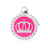 Myfamily Glam Crown Circle Fuchsia Strass Personaized Dog ID Tag 