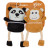 Incredipet Leather & Rope Panda & Monkey Dog Toys, 2 pack 