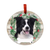 E & S Imports Border Collie Ceramic Holiday Ornament 