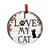 E & S Imports I Love My Cat Ceramic Holiday Ornament 