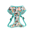 Coastal Pet Products Ribbon Designer Wrap Adjustable Dog Harness- Teal Sketched Abstract
