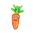 Tuffy's Funny Food Jr Carrot Squeaky Plush Dog Toy 