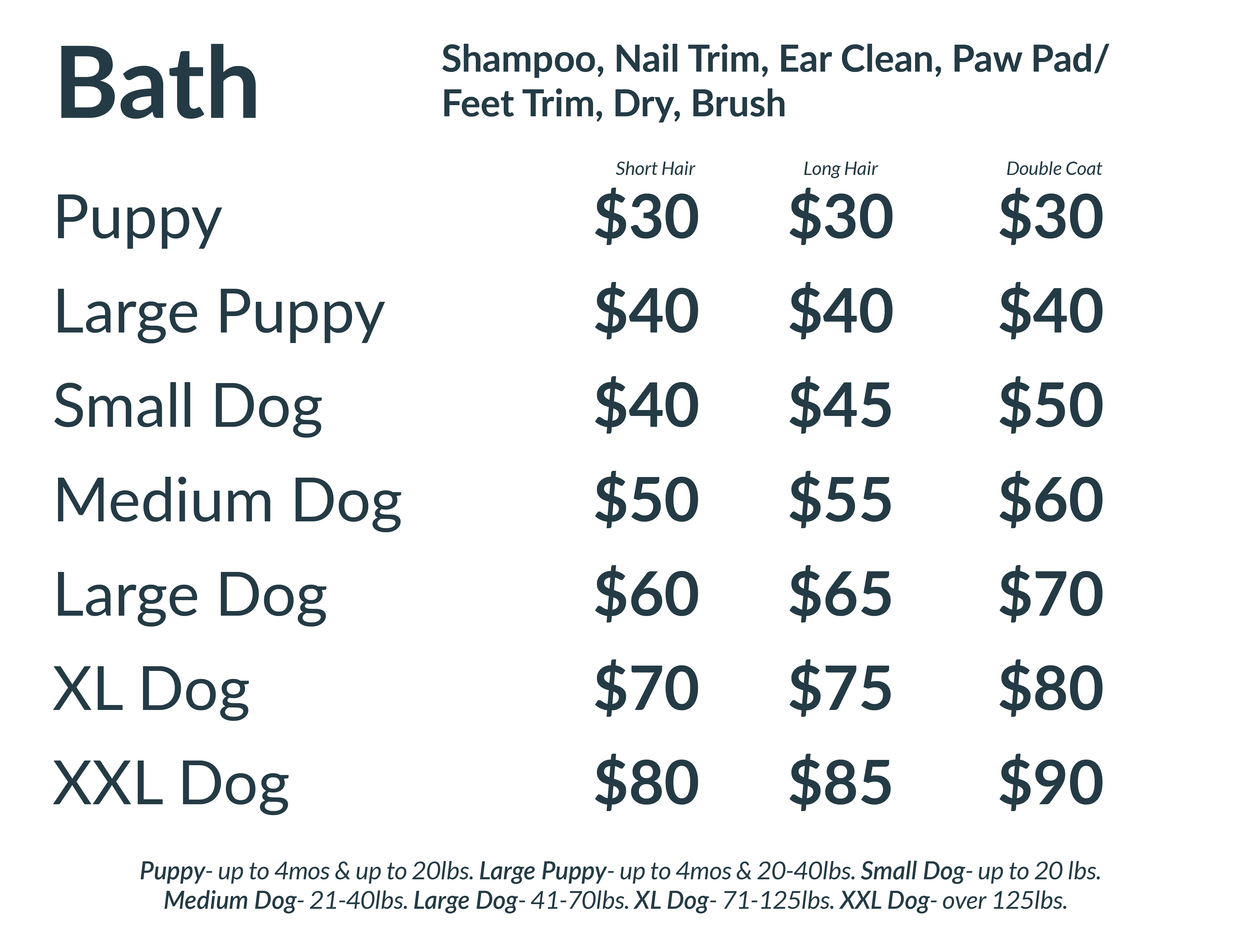 Dog sale wash prices