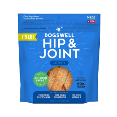 Dogswell Jerky Hip & Joint Chicken Recipe Grain-Free Dog Treats - Chow ...
