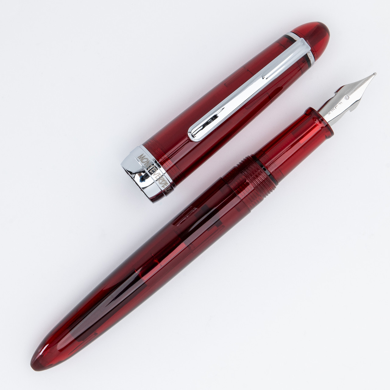 フランス製　羽ペン＆インクセット(赤) Monza 3 Fountain Pen Set, Red (m, f, flex)