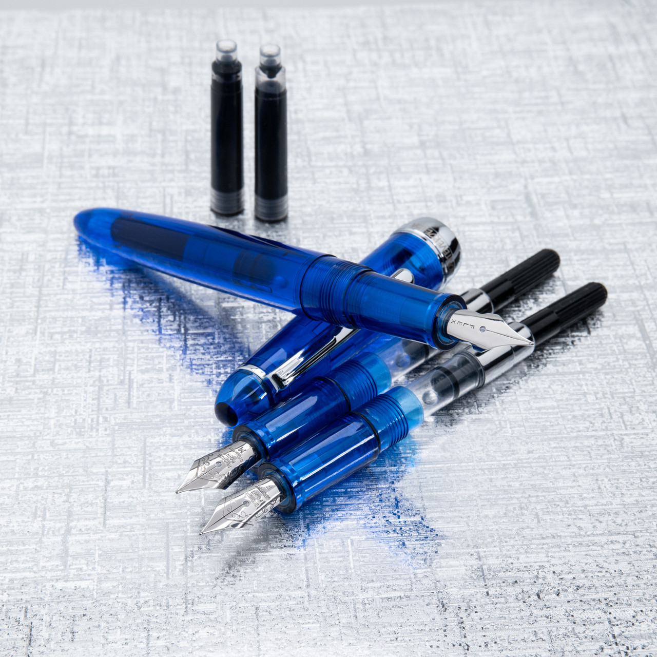 Monza Fountain Pen Set, Blue (m, f, flex)