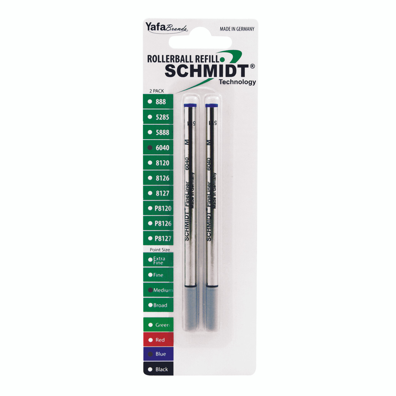 Schmidt 6040 FineLiner Refills Pack Of 3 - Blue Ink Medium Tip Fiber Pens