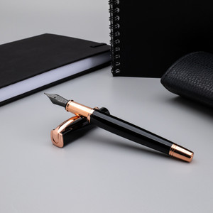 Monteverde USA® Impressa™, Fountain Pen, Black/Rose Gold Trim Monteverde USA® Impressa™, Fountain Pen, Black/Rose Gold Trim