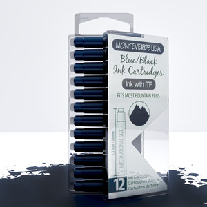 Monteverde USA® Core Blue/Black 12pc Ink Cartridges Clear Case Monteverde USA® Core Blue/Black 12pc Ink Cartridges Clear Case