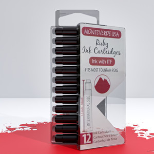 Monteverde USA® Gemstone Ruby 12pc Ink Cartridges Clear Case Monteverde USA® Gemstone Ruby 12pc Ink Cartridges Clear Case