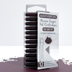 Monteverde USA® Core Brown Sugar 12pc Ink Cartridges Clear Case Monteverde USA® Core Brown Sugar 12pc Ink Cartridges Clear Case