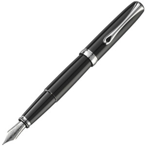 Diplomat Excellence A2 Black Lacquer with Chrome Trim Fountain Pen, Broad Nib Diplomat Excellence A2 Black Lacquer with Chrome Trim Fountain Pen, Broad Nib