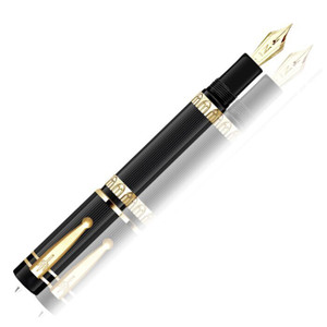 Nettuno 1911 Fountain pen, Petra Lines (black resin/gold plated trim), Medium nib Nettuno 1911 Fountain pen, Petra Lines (black resin/gold plated trim), Medium nib