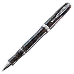 Pineider Ancient Material Celluloid Carrara Brown Rollerball Pen Palladium Trim Pineider Ancient Material Celluloid Carrara Brown Rollerball Pen Palladium Trim