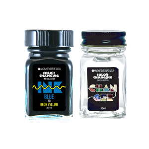 Monteverde USA® Color Changing 30ML Ink Bottle + Changer Set Blue to Neon Yellow Monteverde USA® Color Changing 30ML Ink Bottle + Changer Set Blue to Neon Yellow