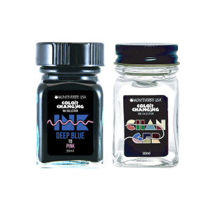 Monteverde USA® Color Changing 30ML Ink Bottle + Changer Set Deep Blue to Pink Monteverde USA® Color Changing 30ML Ink Bottle + Changer Set Deep Blue to Pink
