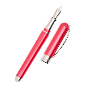Pineider Avata Art Shiny Red Cardinal Palladium Trim Fountain Pen
