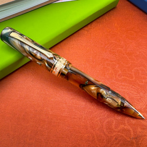 Nettuno N-E 2.0 Rollerball Pen Anemone (Orange) Yellow Gold Trim