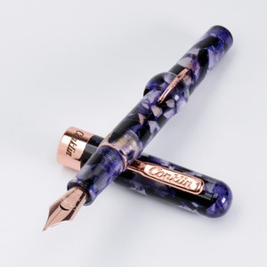 Conklin Mark Twain Crescent Filler Fountain Pen Purple Fusion w/ Rosegold Trim w/JoWo Nib Conklin Mark Twain Crescent Filler Fountain Pen Purple Fusion w/ Rosegold Trim w/JoWo Nib