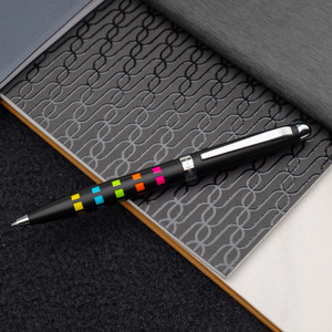 Monteverde USA® Illusia Gel Ink pen with Square shapes Black Matte/Chrome Trim Monteverde USA® Illusia Gel Ink pen with Square shapes Black Matte/Chrome Trim