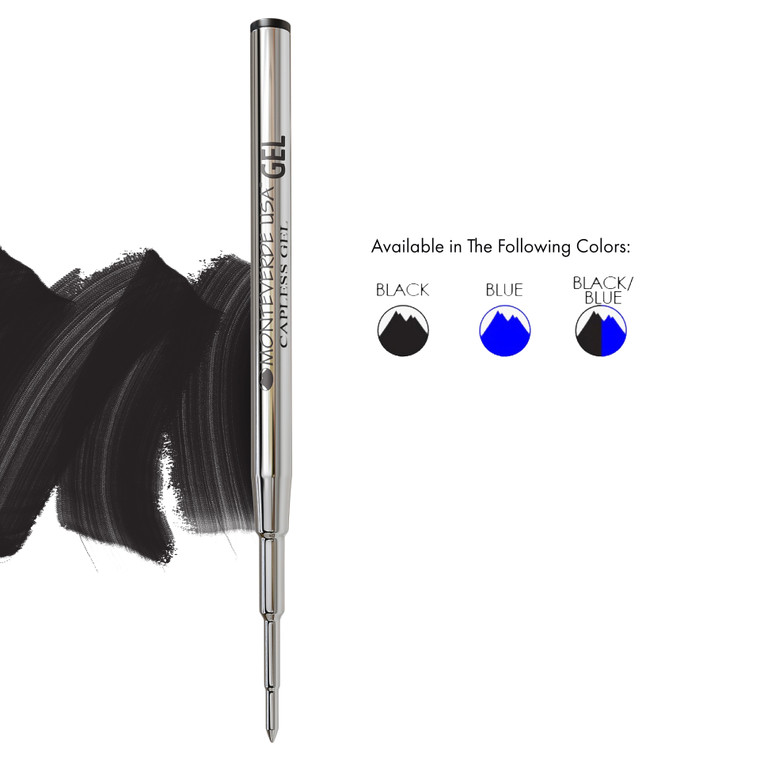 Monteverde USA® Capless Gel Refill To Fit Montblanc® Ballpoint Pens, Broad Point, 2pk