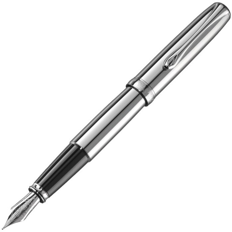 Diplomat Excellence A2 Chrome Fountain Pen, Fine Nib