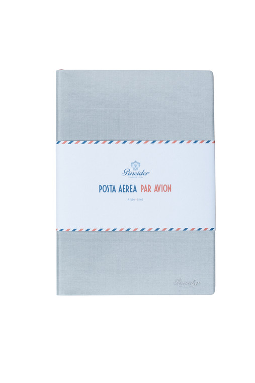 Pineider Notes Par Avion 9x14 cm / 3.5x5.5 in - (small), Pearl Grey