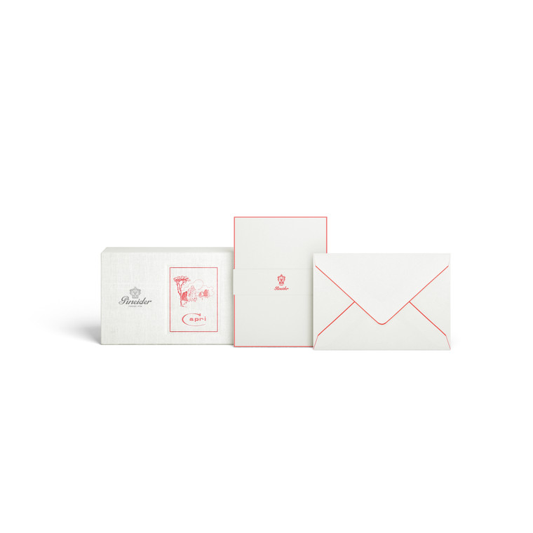 Pineider Capri Box of 12 cards and 12 envelopes - form. 20 /Confezione 12 cart. + 12 buste - Form. 20