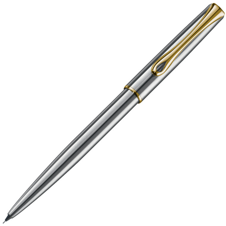 Diplomat Traveller Stainless Steel with Gold Trim Mechanical Pencil