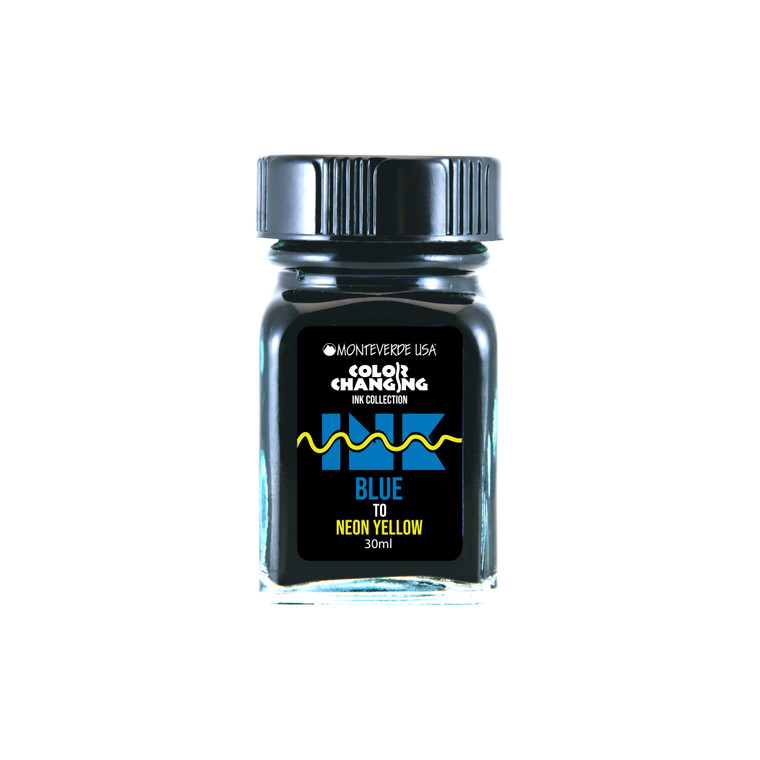 Monteverde USA® Color Changing 30ML Ink Bottle Blue to Neon Yellow