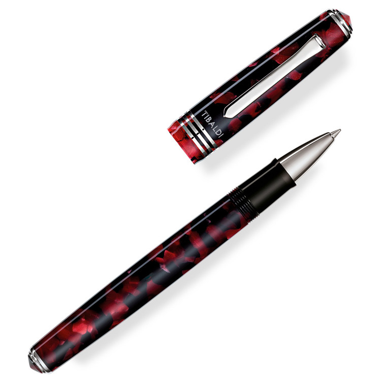 Tibaldi N60 Ruby Red Resin Rollerball Pen Palladium Trim