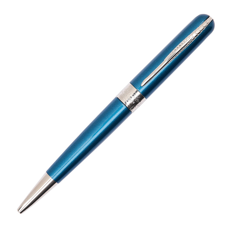 Pineider Avatar Art Shiny Peacock Palladium Trim Ballpoint Pen