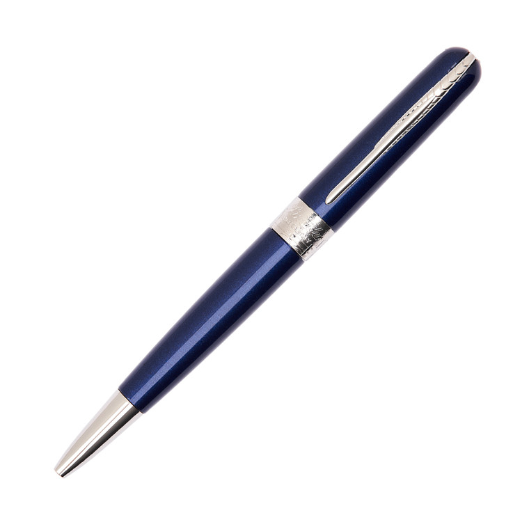 Pineider Avatar Art Shiny Blue Palladium Trim Ballpoint Pen