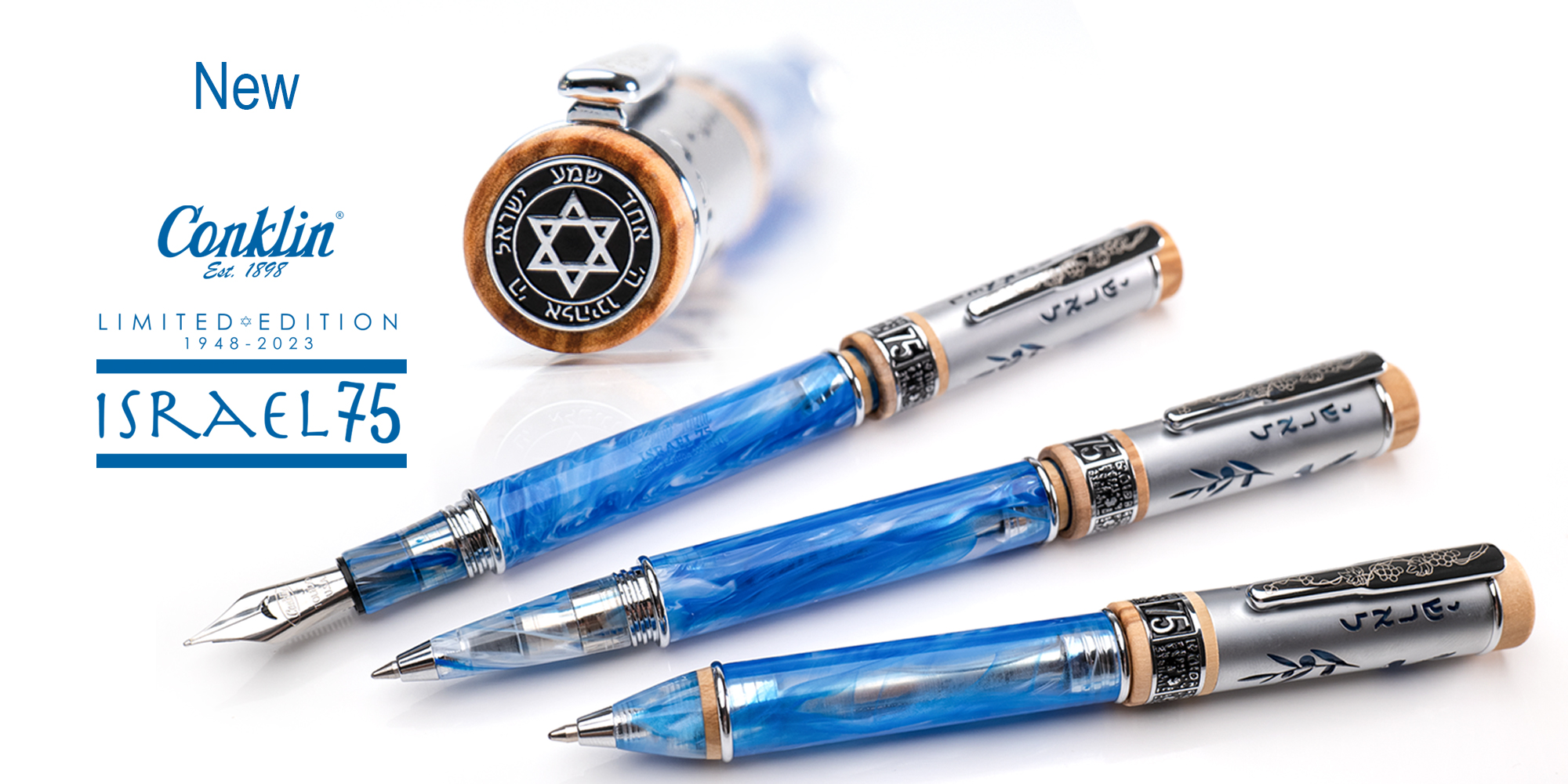 Conklin™ Israel 75 Anniversary Diamond Jubilee Limited Edition 1948  Ballpoint Pen