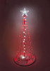 Outdoor LED Lighted Christmas Tree with a White Base and Red Tree Lights
