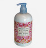 a 16 oz pump dispenser bottle of Rosewater & Jasmine shea butter lotion. 
