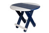 Patriot Blue and White Round Folding Poly End Table