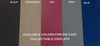 Color choices for the  2 Hanging Display Racks for Die Cast Cars With 3 Columns