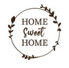 " Home sweet Home" encircled in leaf desing Engraving Option for Curved Handle Board