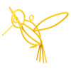 Metal Hanging Metal Hummingbird in yellow. Amish made, quality outdoor decoration.